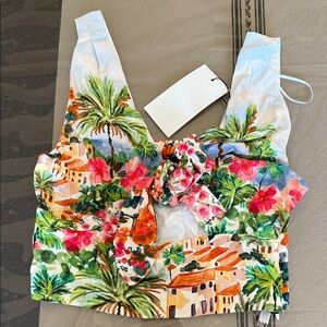 New Floral Print Crop Top